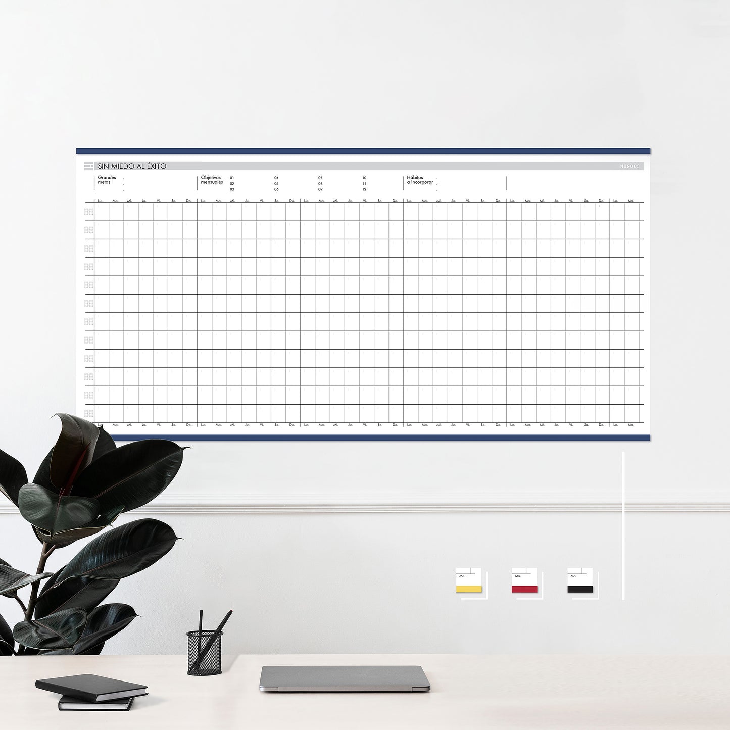 Planificador de pared. Sin fechas. Horizontal